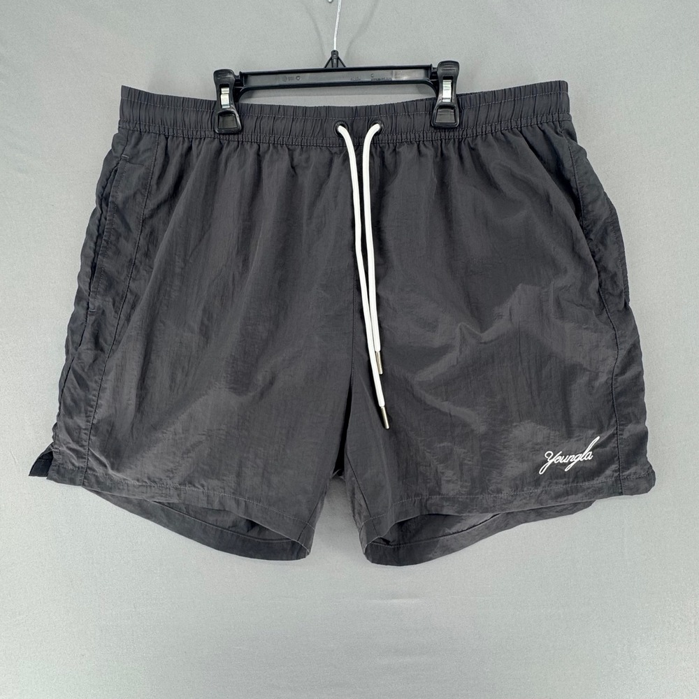 YoungLA 1016 Immortal Shorts Mens XXL Black Nylon Mesh Lined Gym‎ Athletic EUC